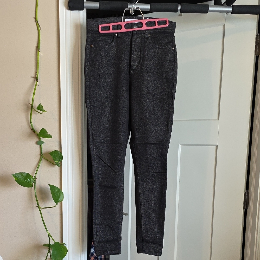 LOFT Black Sparkly Skinny Jeans